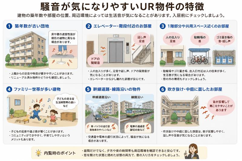 騒音が気になりやすいUR物件の特徴